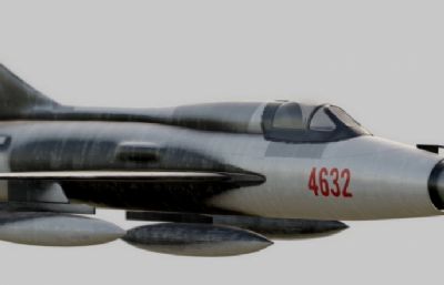 米格21战斗机max,fbx模型