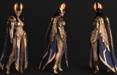 精灵女王,次世代游戏女人blender模型