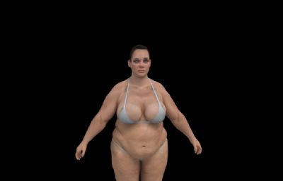 胖女人,国外比基尼胖子3dmax模型