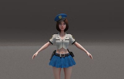 卡通女警警察3dmax模型