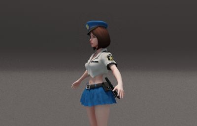 卡通女警警察3dmax模型