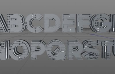 26个金属机械字母C4D模型