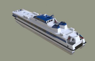 现代游船,快艇,交通工具rhino模型