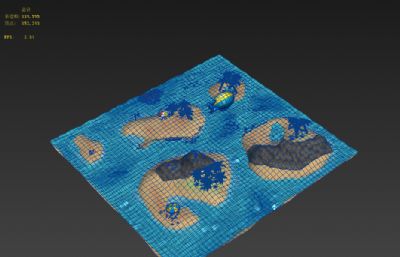 热带岛屿,景区沙滩3dmax模型