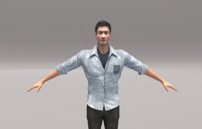 亚洲男子3dmax模型
