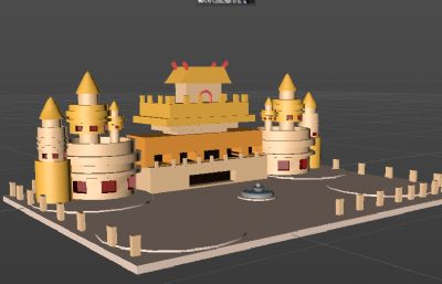 简单的城堡C4D模型