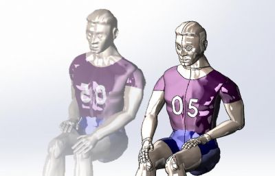 5种姿态的男人体solidworks数模