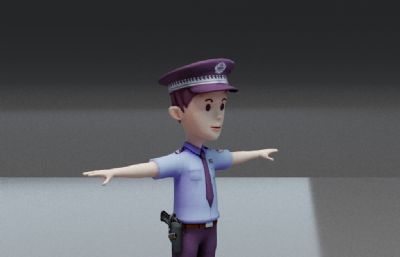 卡通警察3dmax模型