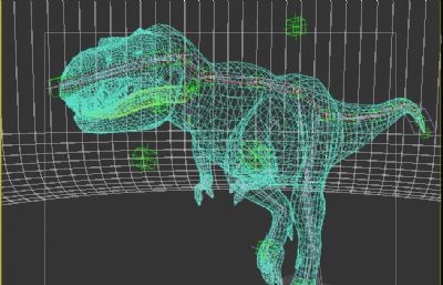 霸王龙3dmax模型,有绑定和行走动画