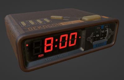 90年代带时钟的收音机blender模型