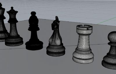 国际象棋的几颗棋子stl模型