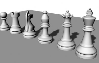国际象棋的几颗棋子stl模型