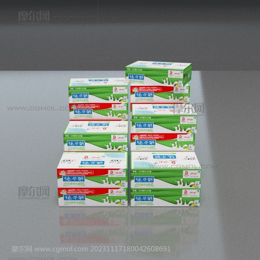 一堆纯牛奶3dmax模型