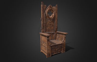 木制座椅宝座,中世纪王座,皇座