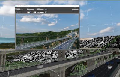 高速路建造动画,穿山隧道,山区高架桥高速路场景