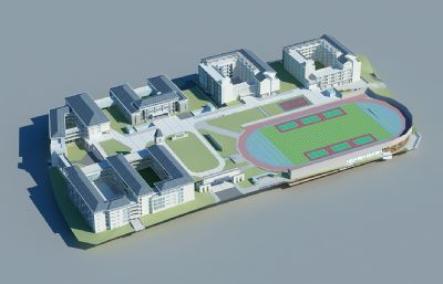 重庆巴南育才中学3Dmax模型