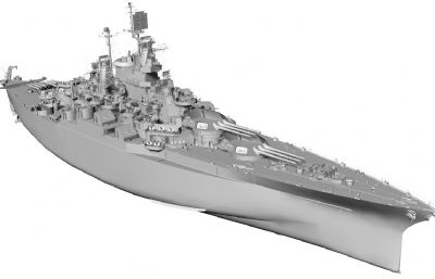 美国海军田纳西级战列舰stl,obj模型