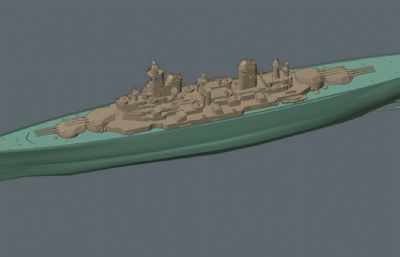 架空美国海军合众国号战列巡洋舰stl模型