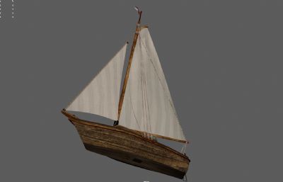 单桅帆船,渔船,小木船