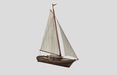 单桅帆船,渔船,小木船