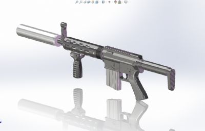 AR-15,AR15突击步枪外观solidworks模型