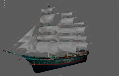 桅杆风帆帆船,海盗船,古代货船