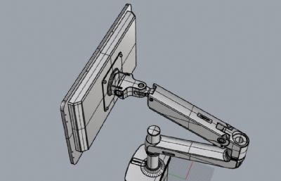 2个桌面显示器支架,支撑臂rhino模型