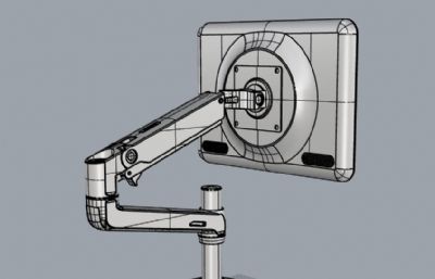 2个桌面显示器支架,支撑臂rhino模型