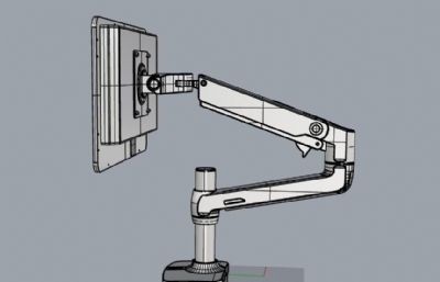 2个桌面显示器支架,支撑臂rhino模型