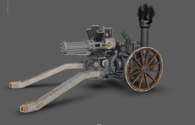 蒸汽动力机枪,加特林机枪,车载机枪