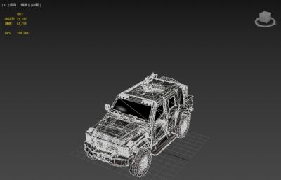 军用装甲吉普车3dmax模型