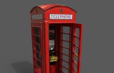 英国K6电话亭3dmax模型