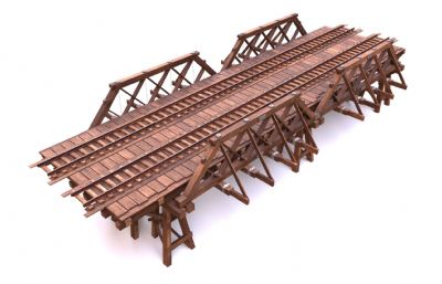 木制铁路桥末端轨道