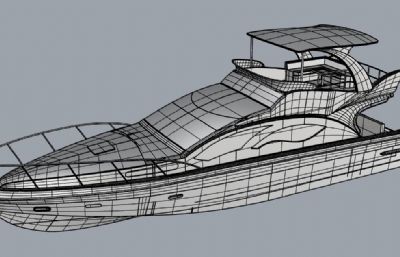 双层私人游艇rhino模型