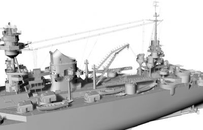 架空法国海军马赛号大型巡洋舰stl模型