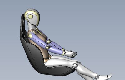 汽车碰撞安全测试用女性坐姿人solidworks模型