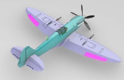 Spitfire二战喷火战斗机rhino模型