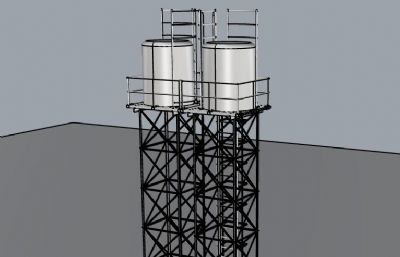 水罐储水平台,储水塔rhino模型