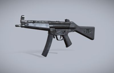 MP5冲锋枪,自动步枪游戏道具