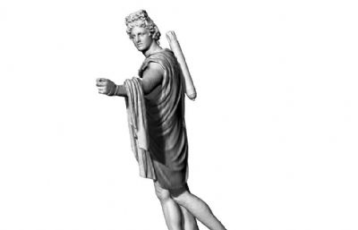贝尔维德尔的阿波罗雕像blender,stl模型