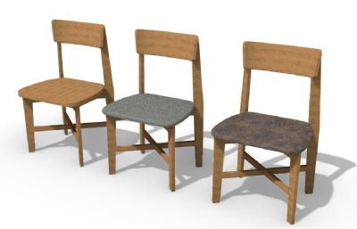 三把餐椅rhino,skp模型