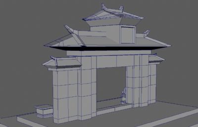 古风牌楼maya模型