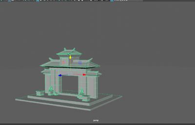 古风牌楼maya模型