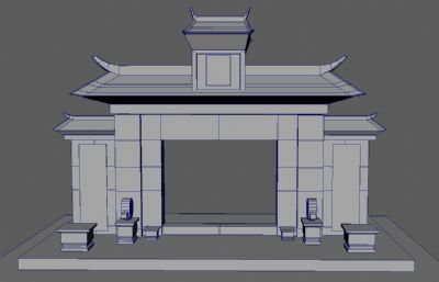 古风牌楼maya模型