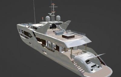 中型豪华游艇blender模型
