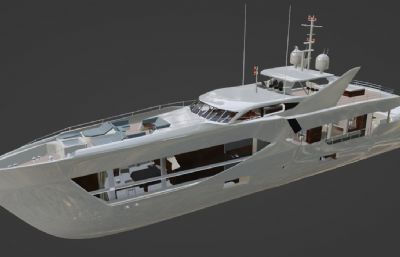 中型豪华游艇blender模型