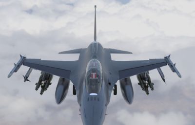F16战斗机,带驾驶室控制台