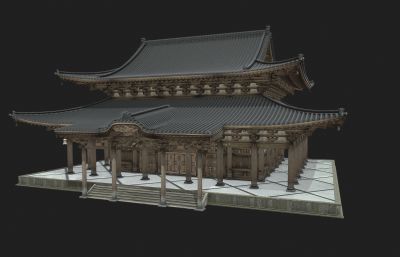日系寺庙,古老大殿,大雄宝殿