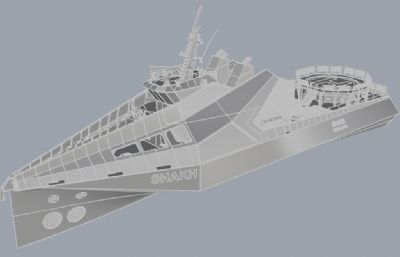 带直升机平台的快船rhino模型
