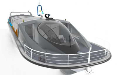流线玻璃观光船,子弹头太空舱船rhino模型